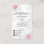 Eleganter, weißer Marmorschere Visitenkarte (Rückseite)