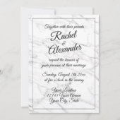 Eleganter weißer Marmorstein Einladungen zur Hochz (Vorderseite)