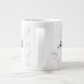 Eleganter weißer Marmorstein Monogramm groß Jumbo-Tasse (Rückseite)