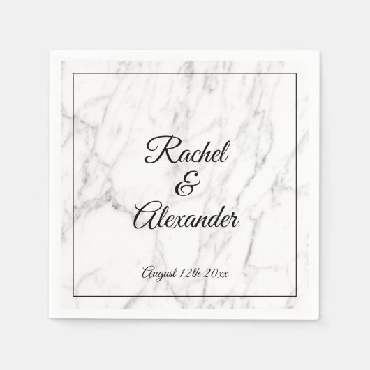 Eleganter, weißer Marmorstein Serviette (Vorderseite)