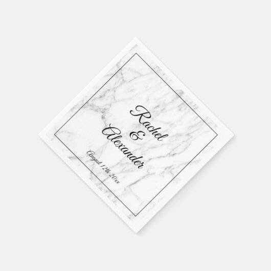 Eleganter, weißer Marmorstein Serviette (Ecke)