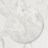 eleganter weißer Marmorstein Taufe Geschenkanhänger (Rückseite)