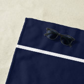 Eleganter, weißer, moderner mit Monogramm Name Strandtuch (Beispiel)