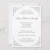 Eleganter weißer Orden von Dienstmächtenkarten Einladung (Rückseite)