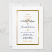 Eleganter weißer Palm Tree Tropische Hochzeit Einladung (Vorderseite)