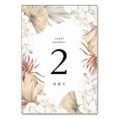 Eleganter weißer Pampasgras Tropischer Dschungel Tischnummer (Vorderseite)