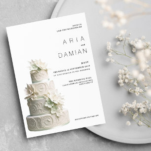 Eleganter weißer Pfefferminzkuchen Einladung