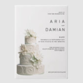 Eleganter weißer Pfefferminzkuchen Pergament Einladungen (Vorderseite)