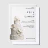 Eleganter weißer Pfefferminzkuchen Pergament Einladungen (Versetzt)