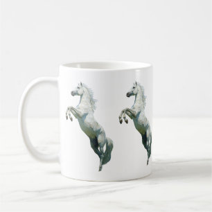 Eleganter Weißer-Pferd-Becher Kaffeetasse