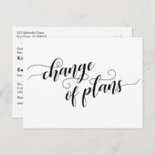 Eleganter weißer Planungswechsel Postkarte (Vorne/Hinten)