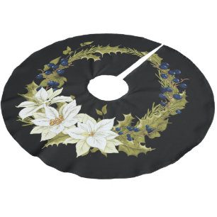 ELEGANTER WEISSER POINSETTIENBLUMEN-WEIHNACHTSKRAN POLYESTER WEIHNACHTSBAUMDECKE