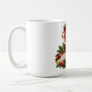 Eleganter weißer Pudel-Weihnachtstasse Kaffeetasse