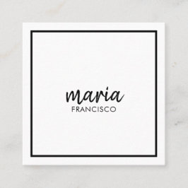 Eleganter, weißer, quadratischer Schwarz Quadratische Visitenkarte