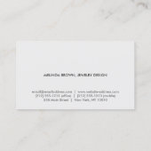 Eleganter weißer Quarz Kristallstein Visitenkarte (Rückseite)