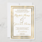 Eleganter, weißer Rahmen Hochzeit Einladung (Vorderseite)