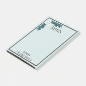 Eleganter weißer Ranunculus u. Laub personalisiert Post-it Klebezettel (angewinkelt)