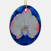 Eleganter, weißer Rosa, florale Orchidee Keramik Ornament (Rechts)