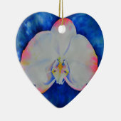 Eleganter, weißer Rosa, florale Orchidee Keramikornament (Rechts)