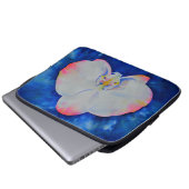 Eleganter, weißer Rosa, florale Orchidee Laptopschutzhülle (Vorne Knopf)