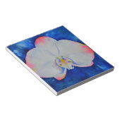Eleganter, weißer Rosa, florale Orchidee Notizblock (angewinkelt)