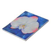 Eleganter, weißer Rosa, florale Orchidee Notizblock (Rotiert)