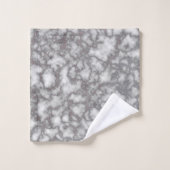 Eleganter weißer rosa Marmor Badhandtuch Set (Waschlappen)