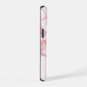 Eleganter weißer rosa Marmor texturiert iPhone 15 Hülle (Rechte Seite)