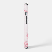 Eleganter weißer rosa Marmor texturiert iPhone 15 Hülle (Linke Seite)