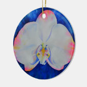 Eleganter weißer Rosa Rosa-Rosa-Rosa-Farborchid Keramikornament (Links)