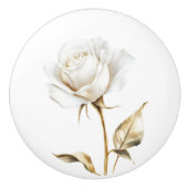 Eleganter, weißer Rosengarnbaum Keramikknauf (Vorderseite)