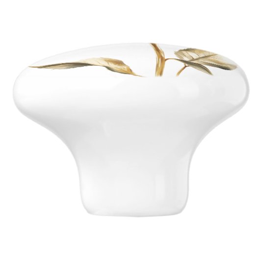 Eleganter, weißer Rosengarnbaum Keramikknauf (Seitenansicht)