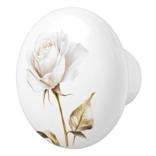 Eleganter, weißer Rosengarnbaum Keramikknauf (Rechts)
