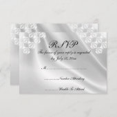 Eleganter weißer Satin, Hochzeitsfeiern - RSVP Ein (Vorne/Hinten)