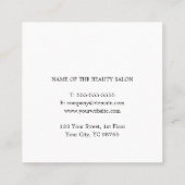 Eleganter, weißer Schere Haarstil Quadratische Visitenkarte (Rückseite)