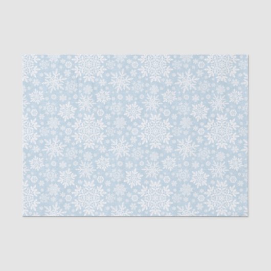 Eleganter weißer Schneefall (Frostblau) Seidenpapier (Vorderseite)