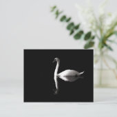 Eleganter weißer Schwan Reflektion am Schwarzen Se Postkarte (Stehend Vorderseite)