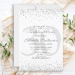 Eleganter Weißer Silbergrau Glitzer 30. Geburtstag Einladung<br><div class="desc">Klassische Party Einladung aus dem 30. Jubiläum in Weiß mit grauem und silberem Glitzer und elegantem Kalligraphie-Schriftart.</div>