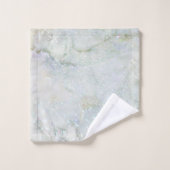 Eleganter weißer Silberner Glitzer Iridescent Marm Badhandtuch Set (Waschlappen)