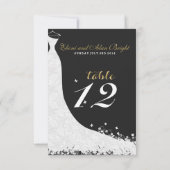 Eleganter weißer Spitzen-Hochzeitstisch 12 Einladung (Rückseite)