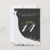 Eleganter weißer Spitzen-Hochzeitstisch Tabelle 14 Einladung (Vorderseite)