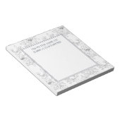 Eleganter, weißer Stift, Blume vom Schreibtisch ge Notizblock (angewinkelt)