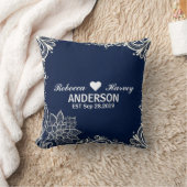 Eleganter, weißer Strand mit blauer Spitze Kissen (Decke)