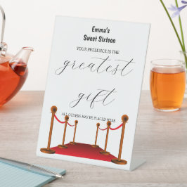 Eleganter weißer Teppich Hollywood-Karten zum Gebu Sockelschild