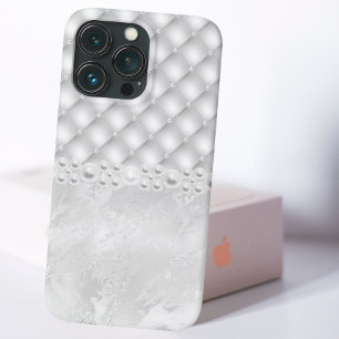 Eleganter weißer Tuft Diamond und Pearl iPhone Cas Case-Mate iPhone Hülle