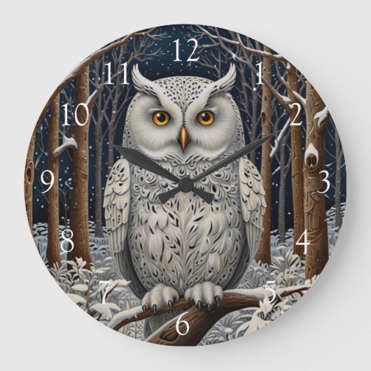 Eleganter, weißer Uhwald Große Wanduhr (Vorderseite)