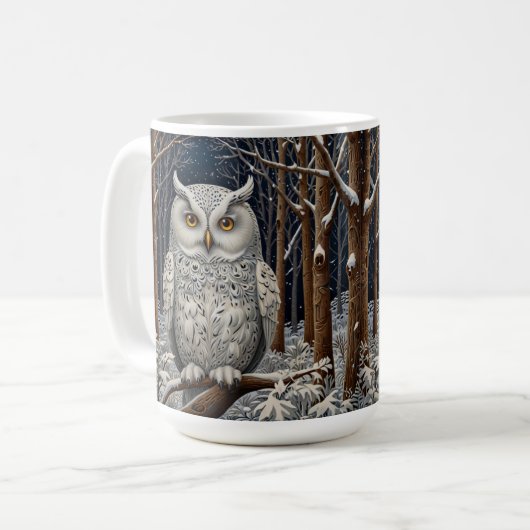 Eleganter, weißer Uhwald Kaffeetasse (Vorderseite Links)