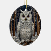 Eleganter, weißer Uhwald Keramik Ornament (Rechts)