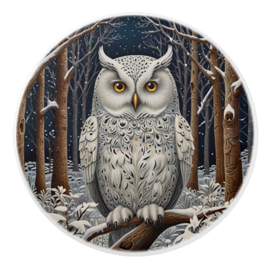 Eleganter, weißer Uhwald Keramikknauf (Vorderseite)