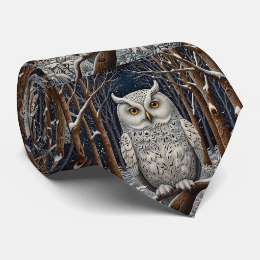 Eleganter, weißer Uhwald Krawatte (Gerollt)